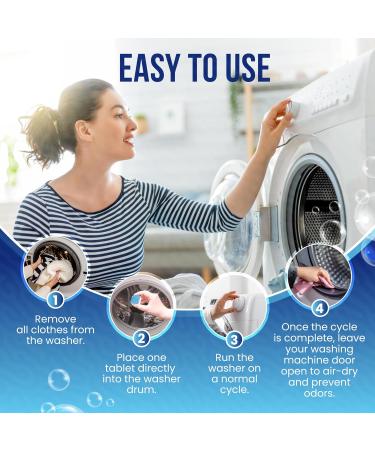 Washing Machine Cleaning Tablets - 24 Powerful Washer Cleaner Tablets for Deep Cleaning & Deodorizing Top Load Front Loader & HE Washers - Buy Online on GoSupps.com