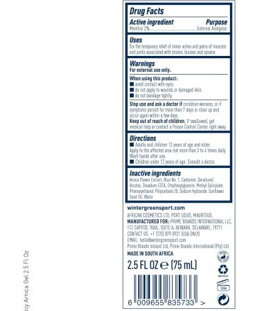 Wintergreen Ice Gel 2.5 Fl Oz - 2% Menthol Muscle & Joint Relief - 75mL Cold Therapy - Buy Online on GoSupps.com