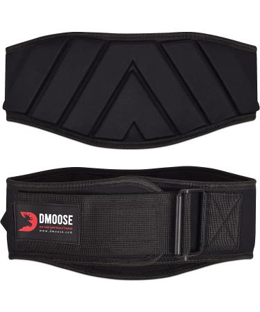 Dmoose weight lifting belt - Lifting Belt with self -lock system - weight lifting belt men & women - fitness belt weight lifting bodybuilding strength training crossfit 110cm - 119cm abdominal circumference (X -Large) black