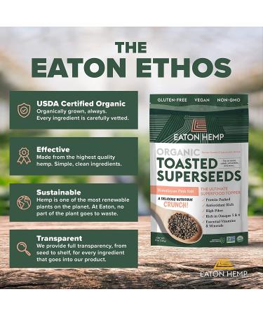 Eaton Hemp Pink Himalayan Sea Salt Toasted Super Seeds 12oz - Organic, High Fiber Plant-based Protein Snack with Natural Spices - Non-GMO, Gluten-free, Keto Friendly - Buy Online on GoSupps.com