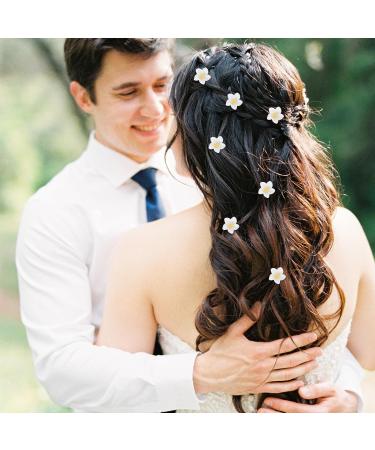 Ouligay 20 Pcs White Flower Hair Clips - Mini Floral Hair Accessories for Weddings & Women - Buy Online on GoSupps.com