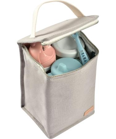BEABA Large Isothermal Baby Food Pouch - Spacious Bottle Storage for Complete Meal - Soft, Waterproof Fabric - Pearl Grey - Buy Online on GoSupps.com