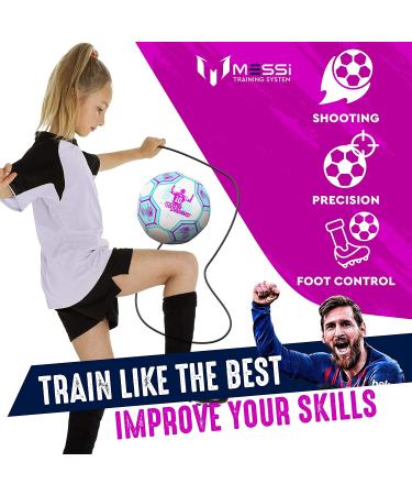 Kids Size 3 Training Soccer Ball with Tether for Juggling & Kicking Practice - Pink - Buy Online on GoSupps.com