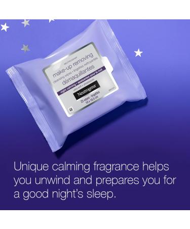 Neutrogena Makeup Removing Cleansing Wipes Night Calming - 19 x 18.5 cm - Pack of 2 - 25 Count - Buy Online on GoSupps.com