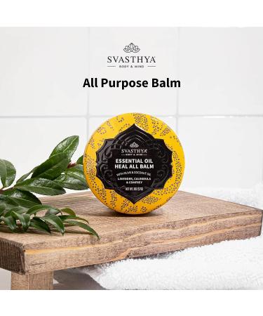 Svasthya Heal All Balm - Natural Skincare with Lavender Oil for Dryness, Wounds & Irritations - Fast Healing Formula - Multipurpose Treatment - Buy Online on GoSupps.com
