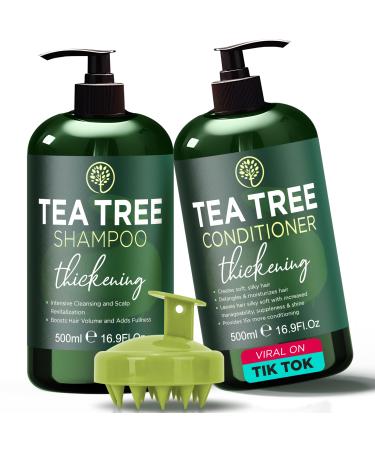 Terramed Just Think Comfort Tea Tree Shampoo & Conditioner Set - HAIRCARE Shampoo for Itchy Scalp Hair Loss Dandruff Nourishes Hair Adds Volume Sulfate & Paraben Free