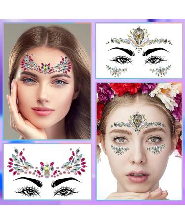 Mermaid Face Gems - 4 Sets Body & Eye Jewels for Women | Rave & Festival Party Accessories - Buy Online on GoSupps.com