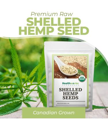 Healthworks Organic Shelled Hemp Seeds - 32 Ounces | Omega 3 & 6, Fiber, Protein | Canadian/European Sourced | Great for Shakes, Smoothies, Oatmeal - Buy Online on GoSupps.com