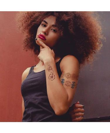 Aresvns Henna Tattoo Stickers - 9 Sheets, Waterproof Brown Designs for Women and Girls - Buy Online on GoSupps.com