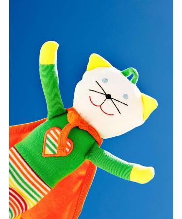 Under the Nile Organic Cotton Roxie Scrappy Cat Lovey - Supermeow Collection - Buy Online on GoSupps.com