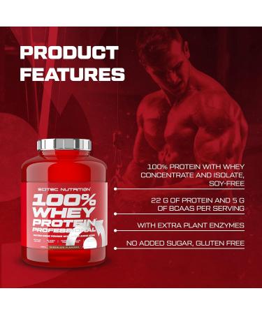  Scitec Nutrition Scitec Nutrition 100% Whey Protein Professional with added amino acids and digestive enzymes no added sugar 2.35 kg chocolate - Buy Online on GoSupps.com