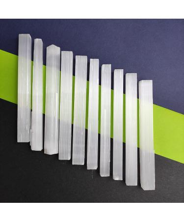GEMSHOPE A-Grade 4 Inch Selenite Sticks Wands Set (10 pcs) for Crystal Healing, Reiki, Protection - Chakra Decoration - White 4 inch - Buy Online on GoSupps.com