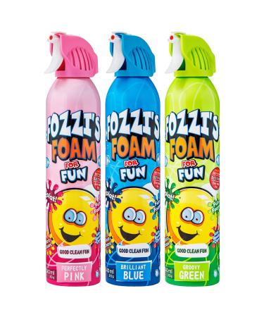 Fozzis Bath Soap Foam Aerosol for Kids Perfectly Pink, Brilliant Blue, Groovy Green ,"Good Clean Fun", (11.O4 oz x 3) 11.04 Fl Oz (Pack of 3) Pink Blue Green - Buy Online on GoSupps.com