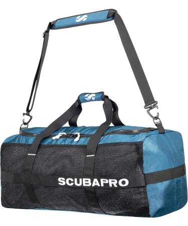 SCUBAPRO Sport 95 Mesh Dive Bag with Double Duffel Straps and Adjustable Shoulder Strap for Scuba Diving Gear, Denim Blue Color Fabric