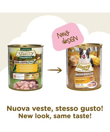 Stuzzy Wet Food for Adult Dogs Chicken flavor single-protein p t preparation - Total 4.8 kg (6 cans x 800 g) - Buy Online on GoSupps.com