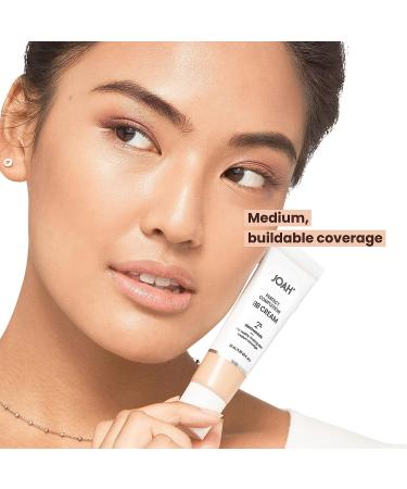 JOAH Beauty Perfect Complexion BB Cream with Hyaluronic Acid and Niacinamide - Medium Buildable Coverage, Lightweight Korean Makeup for Even Skin Tone - Semi Matte Finish, Light with Warm Undertones - Buy Online on GoSupps.com