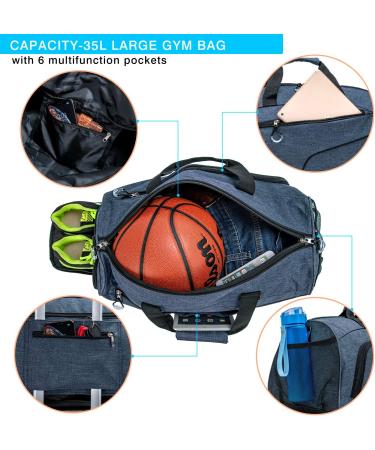 Kuston Sports Gym Bag with Shoes Compartment & Wet Pocket - Blue | Duffel Bag for Men and Women - Buy Online on GoSupps.com