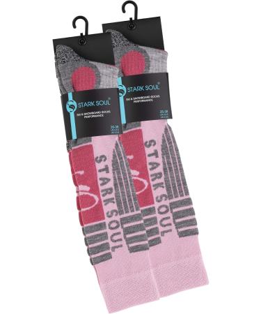 STARK SOUL Women's Ski Socks - 2 Pairs Functional Padding Old Pink/Grey Size 39-42 - Perfect for International Shipping - Buy Online on GoSupps.com