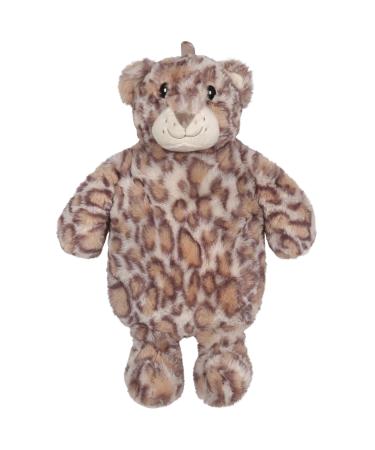 Leopard hot water bottle with soft cover natural rubber 1l