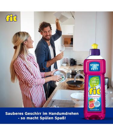 Fit Dishes Liquid - 10x750ml Pink Grapefruit Biodegradable Detergent | Sustainable Vegan & Economical - Buy Online on GoSupps.com