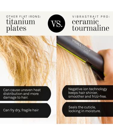 Pro Vibrating Ceramic Tourmaline Ionic Flat Iron - 1.75 Inch Frizz-Free Hair Straightener for Waves & Curls - Professional Styling Tool - Buy Online on GoSupps.com