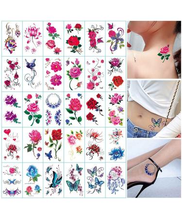 Waterproof 3D Butterfly Temporary Tattoo Sticker - 60 Sheets for Women - Buy Online on GoSupps.com