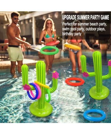 UNIME Inflatable Cactus Ring Toss Game Set Target Toss Floating Swimming Ring Toss Includes Inflatable Cactus 4 Color Rings for Fiesta Party Accessories Hawaiian Pool Beach Party Decoration Supplies - Buy Online on GoSupps.com