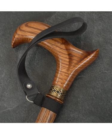Asterom Handmade Leather Cane Strap - Stylish Wrist Strap for Canes and Walking Sticks Black - Buy Online on GoSupps.com