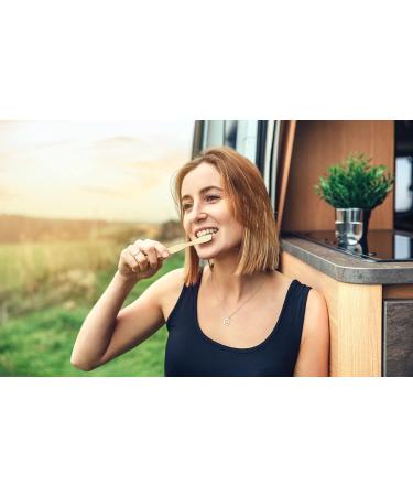 Buy Geordinary Bamboo Toothbrushes (6 Pack) | Eco-Friendly BPA-Free Soft Bristles & Steel Dental Floss Holder - Sustainable Oral Care - Buy Online on GoSupps.com