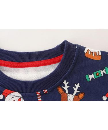 Boys Dinosaur Sweatshirt | Cotton Long Sleeve Pullover | Kids Casual Top | Toddler Girls Shirts | Baby Clothes 1-8 Years | Christmas Santa Claus Design - Buy Online on GoSupps.com