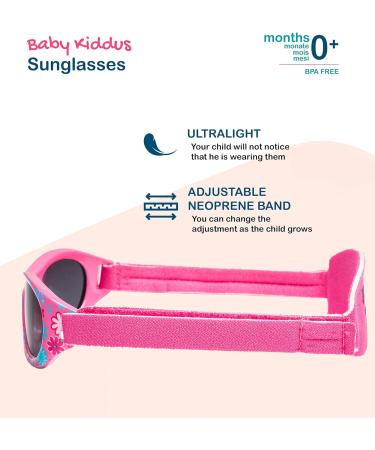 Kiddus Baby Sunglasses for Newborn to 2 Years | UV400 Coating | Fuchsiaflower Pattern - Buy Online on GoSupps.com
