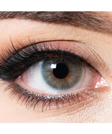 Contact lenses colored without strength gray |Colored semi-annual lenses |Soft lenses soft hydrogel |2 pieces of color lenses + lentil containers |0.0 diopters |natural colors |Charmiga graphite - Buy Online on GoSupps.com