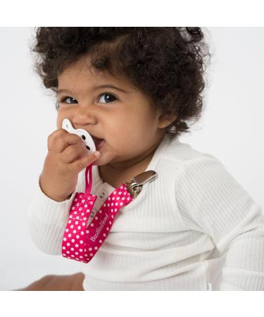 Booginhead PaciGrip Baby Schnullerkette - Pink Gepunktet - Schnullerhalter Ohne Schnuller | International Shipping Available - Buy Online on GoSupps.com