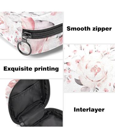 Guantierendiy Pale Pink Peony Flower Sanitary Napkin Storage Bag - Menstrual Cup Pouch & Makeup Organizer - Buy Online on GoSupps.com