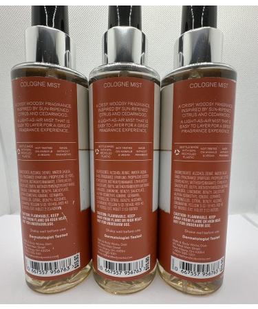 3 Cologne Spray Fragrance Mist Citrus & Cedar Cologne Mist 5 Oz - Buy Online on GoSupps.com