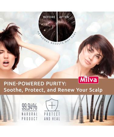 Milva Seborrheic Dermatitis Pine Tar Shampoo - Natural Psoriasis Scalp Treatment Shampoo - Irritated Anti Itching Anti-Dandruff Shampoo - 200ml Anti-Dandruff Shampoo - Buy Online on GoSupps.com