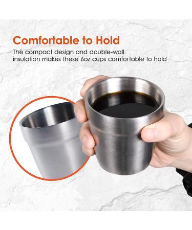 nCamp Stainless Steel Camping Coffee Cup Set - 6 oz, Insulated, Stackable - 4-Piece Set - Buy Online on GoSupps.com