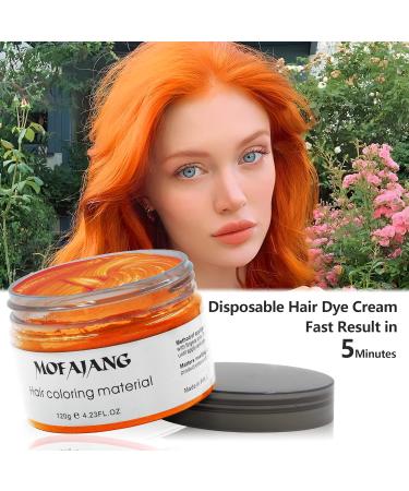 Temporary Orange Hair Color | Styling Pomade Wax for Men & Women | Perfect for Parties Cosplay & Halloween - 4.23 oz - Buy Online on GoSupps.com