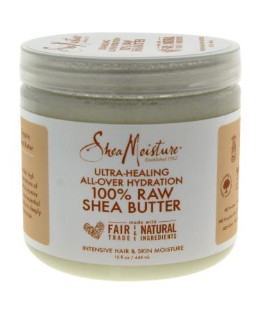 Shea Moisture 100% Raw Shea Butter Intensive Hair & Skin Moisture for Unisex - 15 oz Oil.