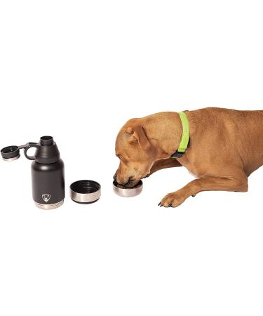 RUFF PUPS 32oz Stainless Steel Dog Water Bottle with Attached Bowls - Vacuum Insulated, Leak Proof for Travel & Outdoor Activities - Buy Online on GoSupps.com