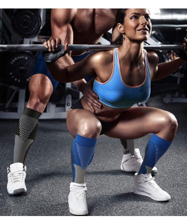 Men & Women Compression Socks (3 Pairs) 20-30 mmhg Medical Stockings - Black+Blue+White - L-XL - Buy Online on GoSupps.com