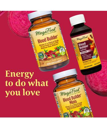 MegaFood Blood Builder Minis - Vegan Iron Supplement for Increased Energy - Gentle on Stomach - 72 Tabs - Buy Online on GoSupps.com
