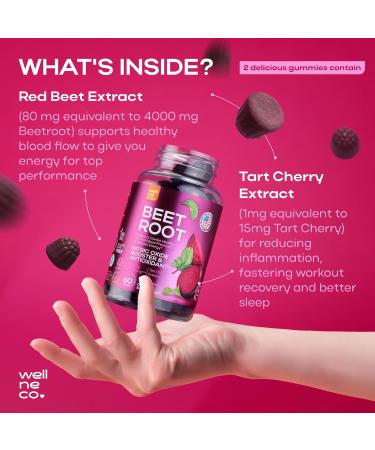 Buy Nitric Oxide Gummies for Men & Women | Beet Chews 4000 mg with Tart Cherry | Boost Energy Heart Health Non-GMO - 60 Count - Buy Online on GoSupps.com