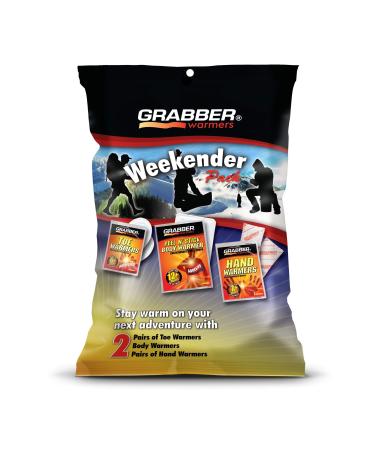 Grabber Warmers Grabber Weekender Multi-Warmer Pack 2 Pair Hand 2 Pair Toe 2 Peel N' Stick Body Warmers 6-Count One Size