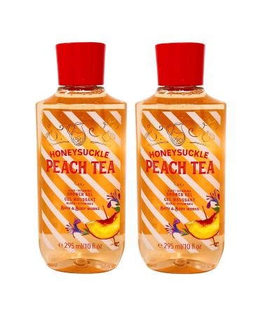 Bath & Body Works Honeysuckle Peach Tea Aloe + Vitamin E Shower Gel Duo Set - Full Size