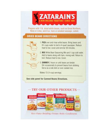 Zatarain's White Bean Seasoning 2.4 oz - Pack of 12 - Buy Online on GoSupps.com