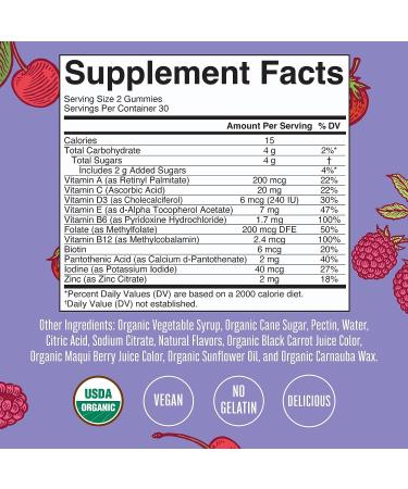 MaryRuth's USDA Organic Kids Multivitamin Gummies | Ages 4+ | 60 Count - Buy Online on GoSupps.com