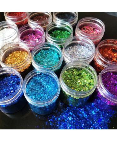 Veroa 12 Colors Chunky Glitter Set for Face, Body, and Hair - Festivals, Parties, Raves - Bright Festive Accessories (5g*12PCS) - Buy Online on GoSupps.com