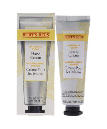 Burts Bees Naturally Clean Hand Cream Unisex 1 oz 1 Ounce (Pack of 1)
