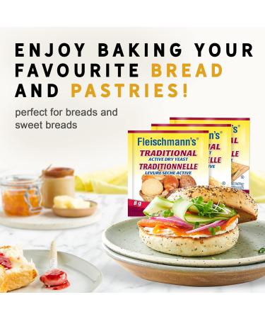 Fleischmann s Traditional Dry Yeast 6 x 24 grams (8g per sachet) Yeast for Baking Mixes Loaf Breads and Other Pastries Traditional Yeast for Baking Bread  - Buy Online on GoSupps.com